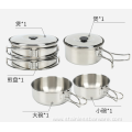 Customized stainless steel Camping Cook Set 2 Person